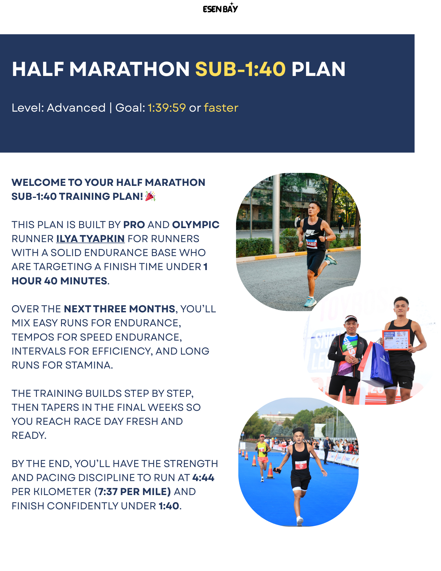 Half Marathon Sub-1:40 Plan