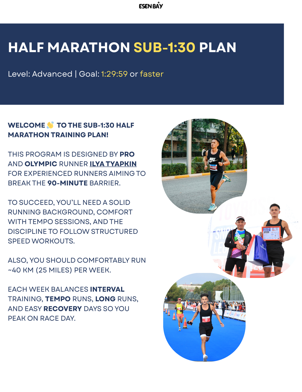 Half Marathon Sub-1:30 Plan