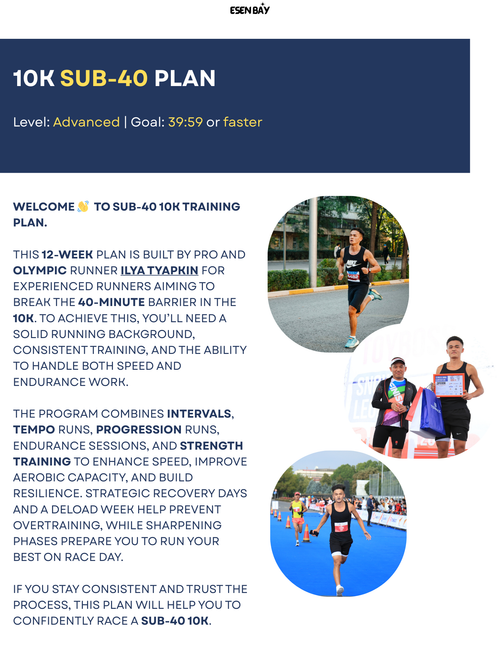 10K Sub-40 Plan