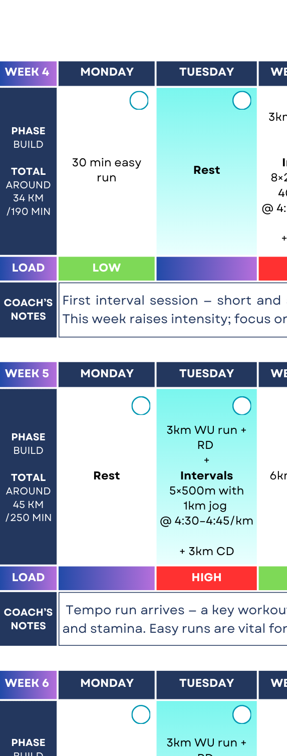 Half Marathon Sub-1:40 Plan