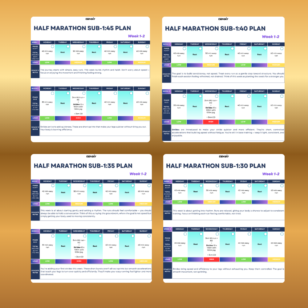 All Half Marathon Sub Plans Bundle (SAVE 50%)